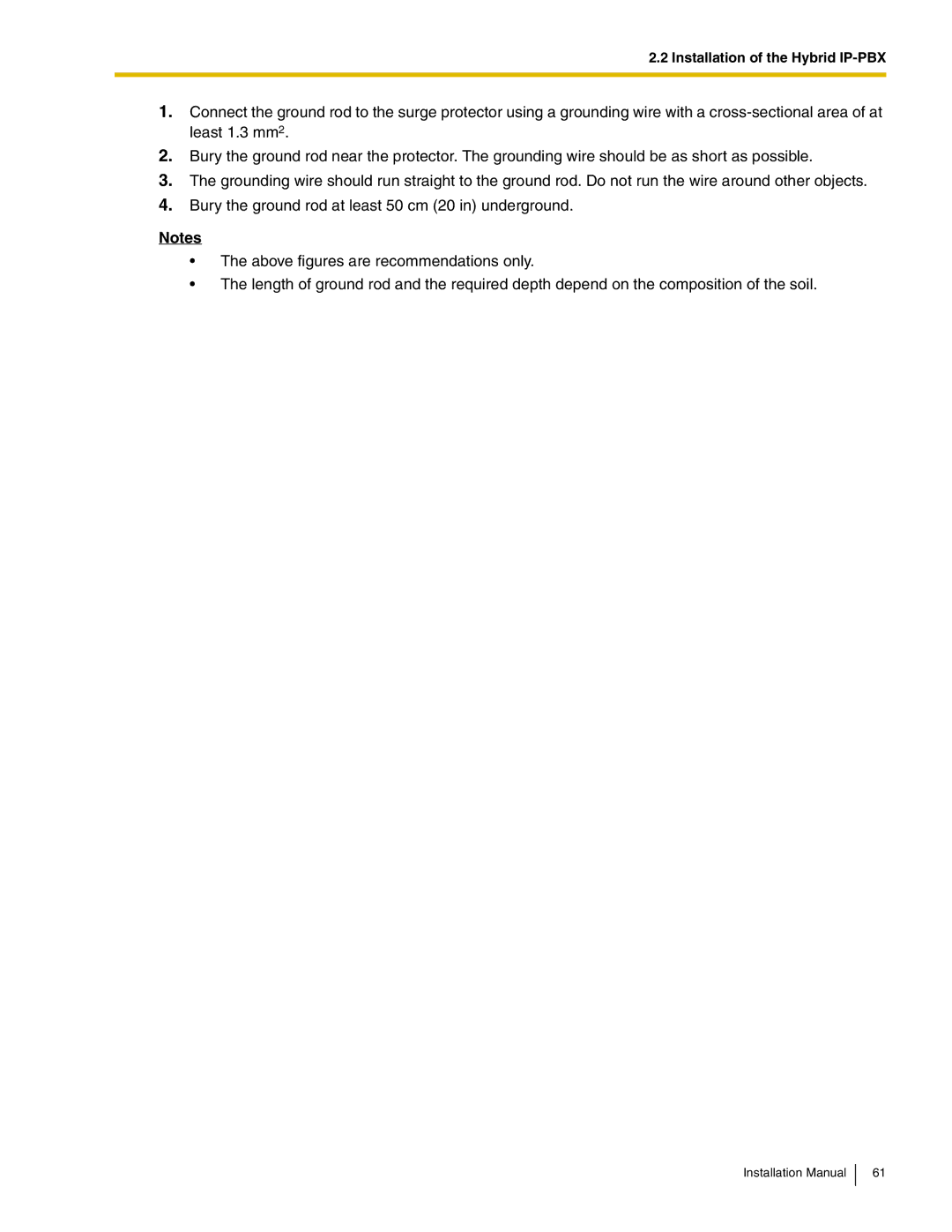 Panasonic KX-TDA50 installation manual Installation of the Hybrid IP-PBX 