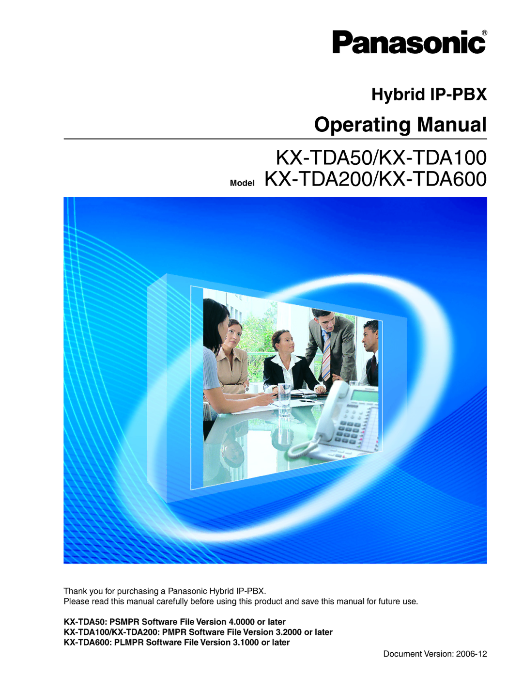 Panasonic KX-TDA600 manual Operating Manual 