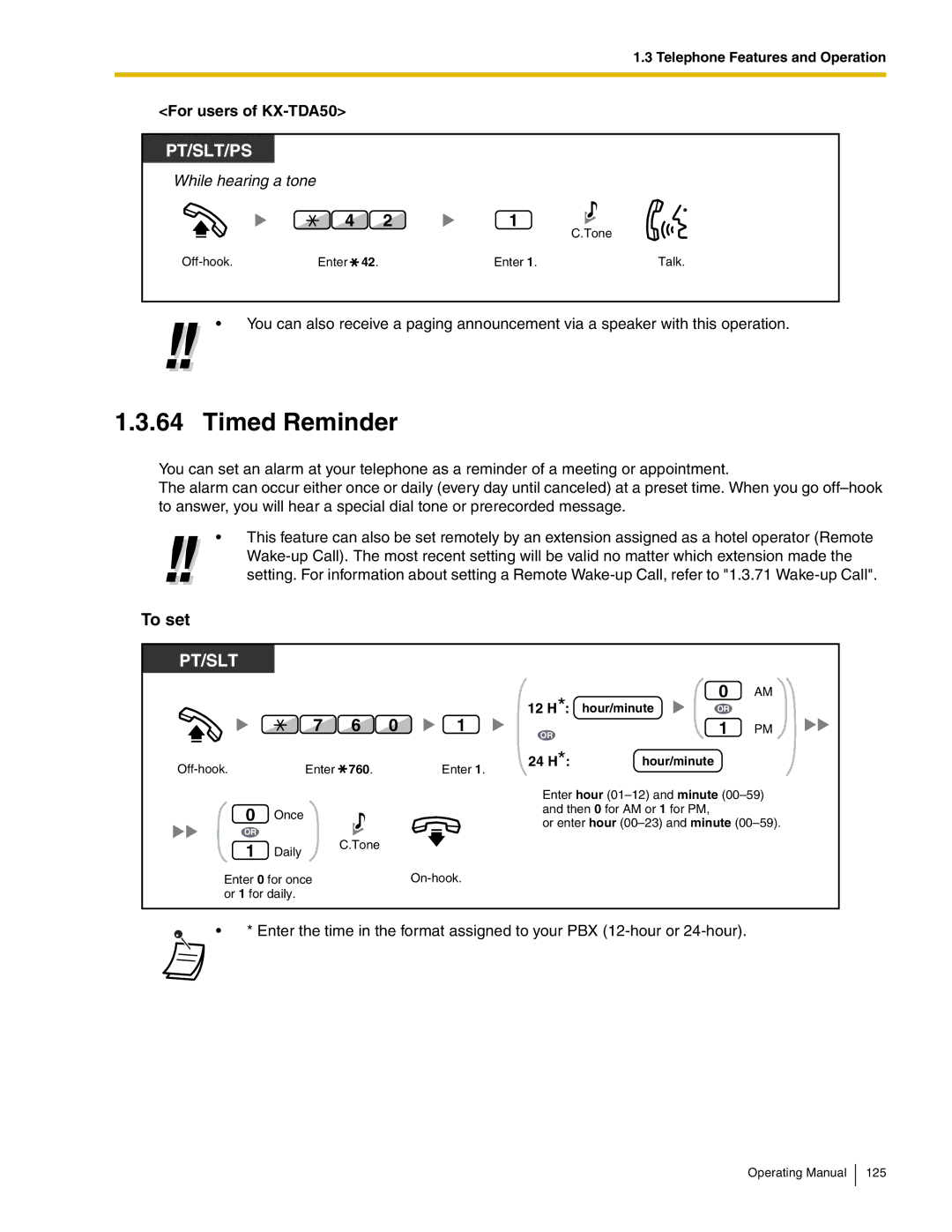 Panasonic KX-TDA600 manual Timed Reminder, 760, Hour/minute 