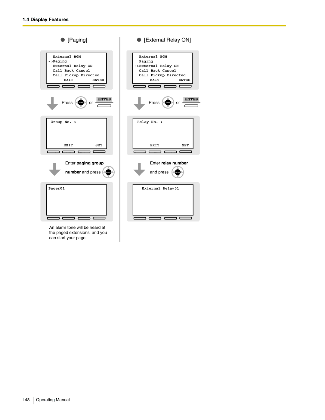 Panasonic KX-TDA600 manual Enter paging group, Enter relay number 