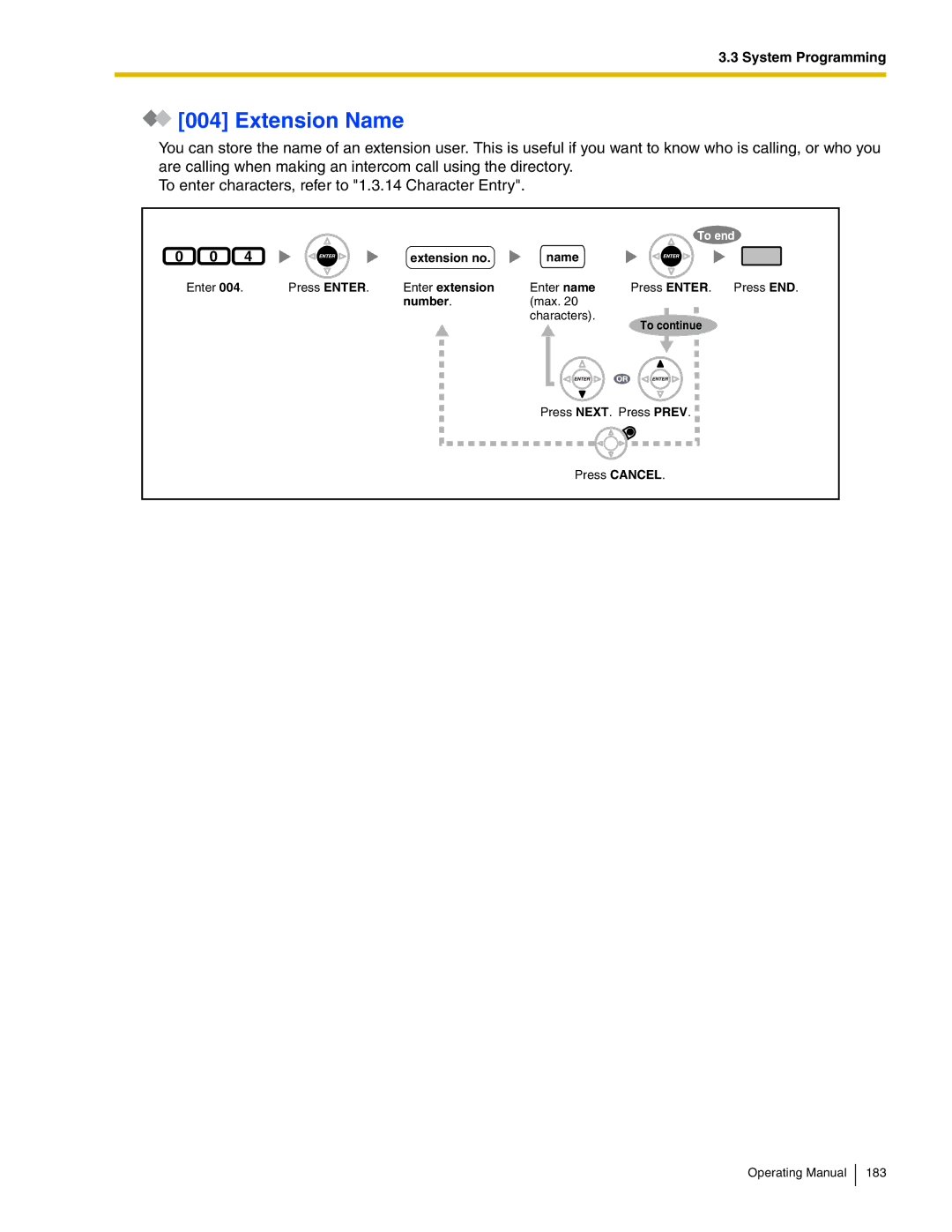 Panasonic KX-TDA600 manual Extension Name, Extension no Name 