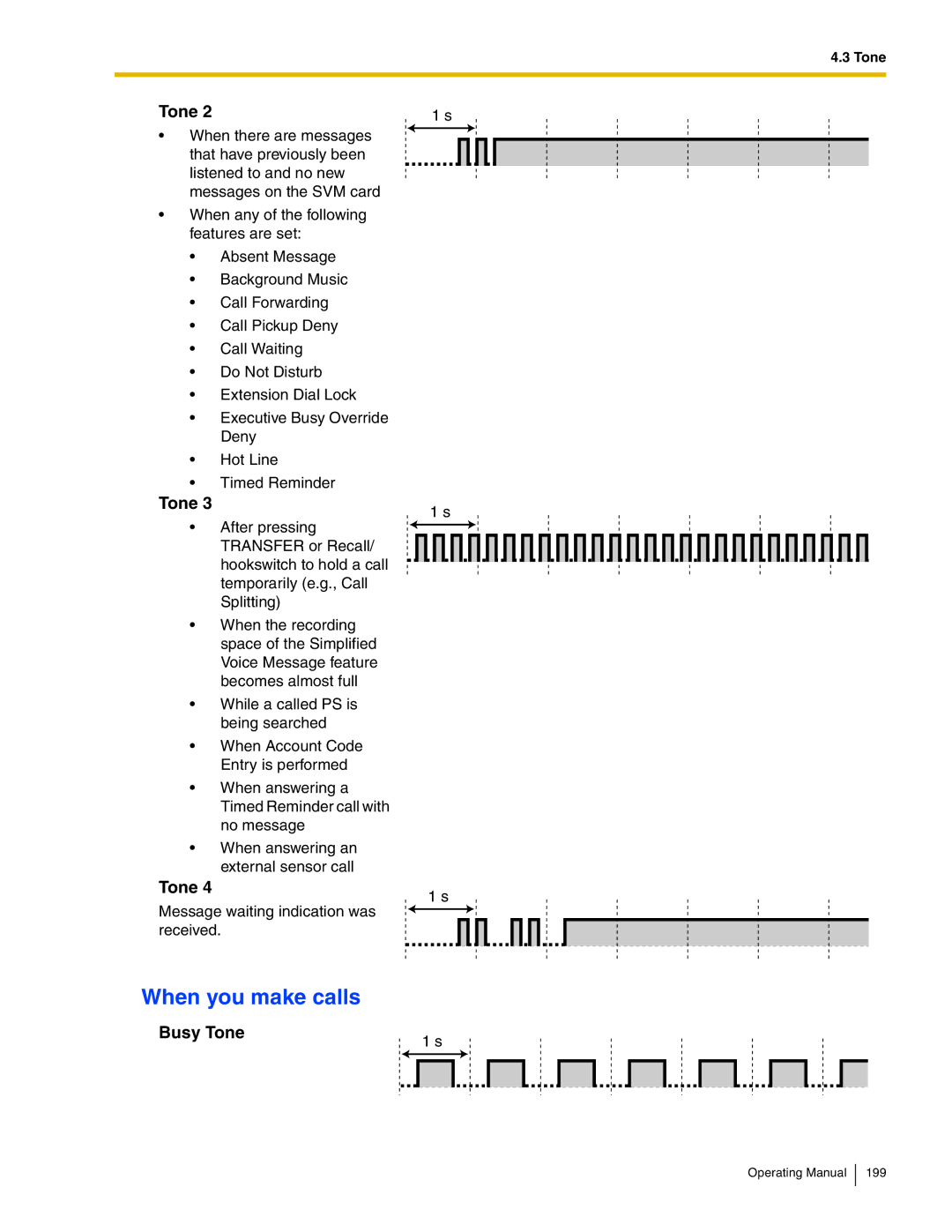 Panasonic KX-TDA600 manual When you make calls, Busy Tone 