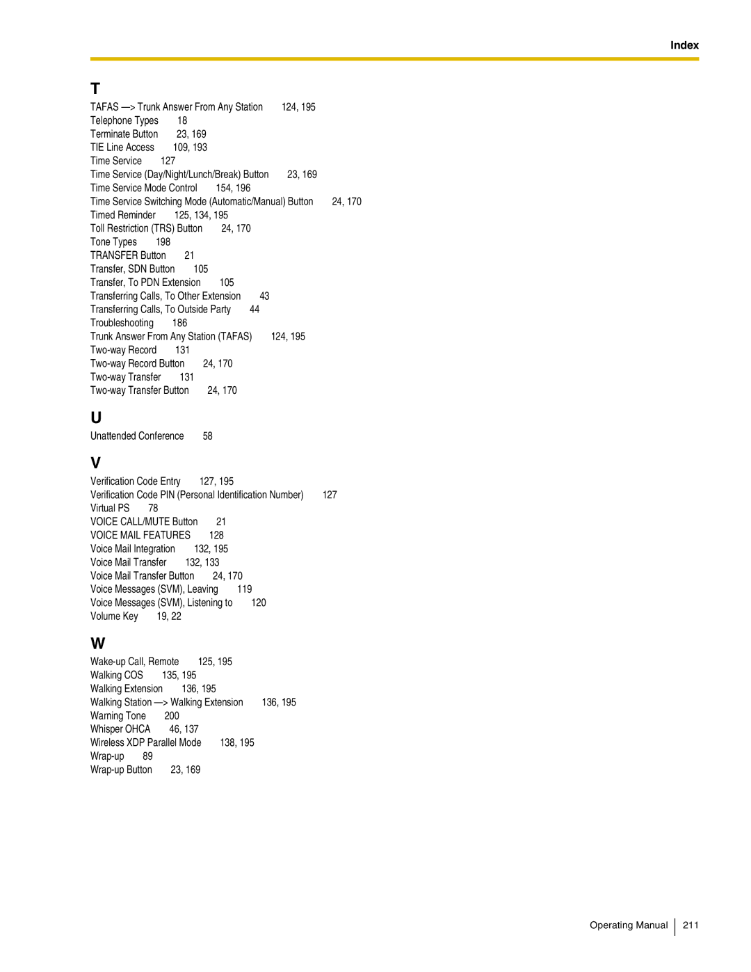 Panasonic KX-TDA600 manual Time Service 127 