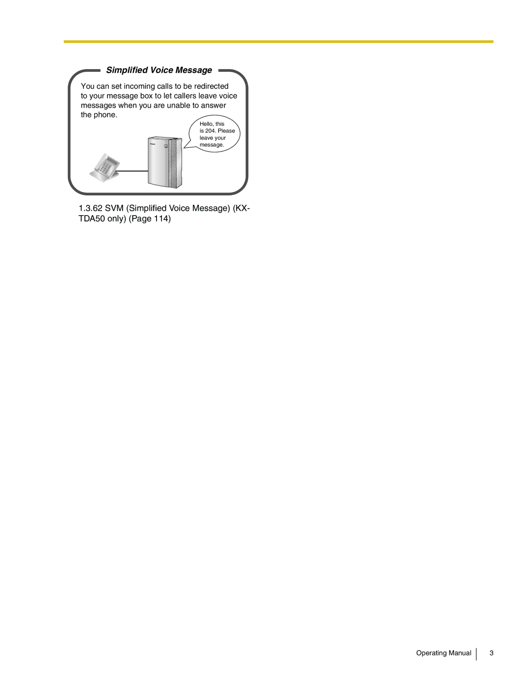 Panasonic KX-TDA600 manual Simplified Voice Message 