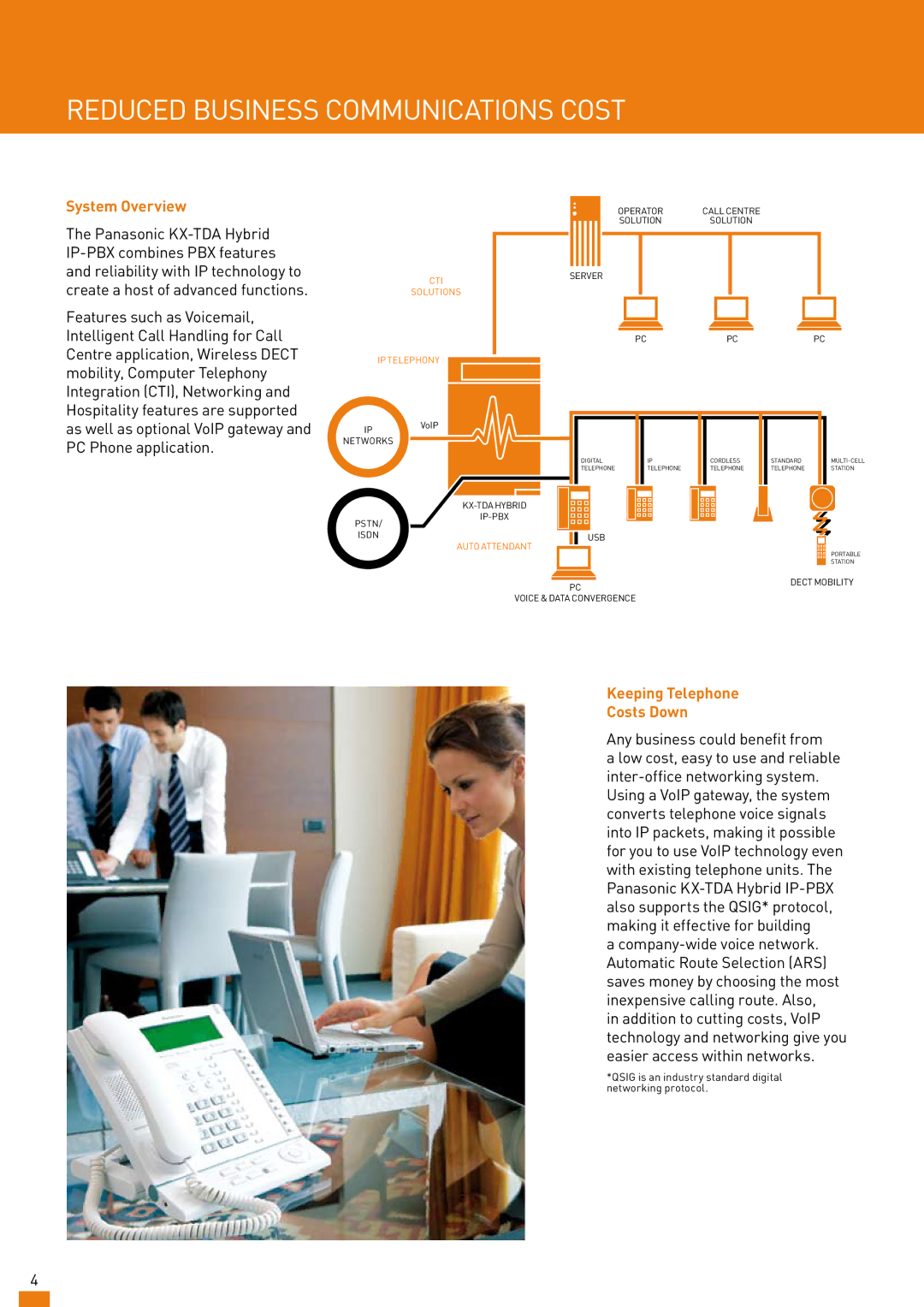 Panasonic KX-TDA600AL manual Reduced Business Communications Cost, System Overview, Keeping Telephone Costs Down 