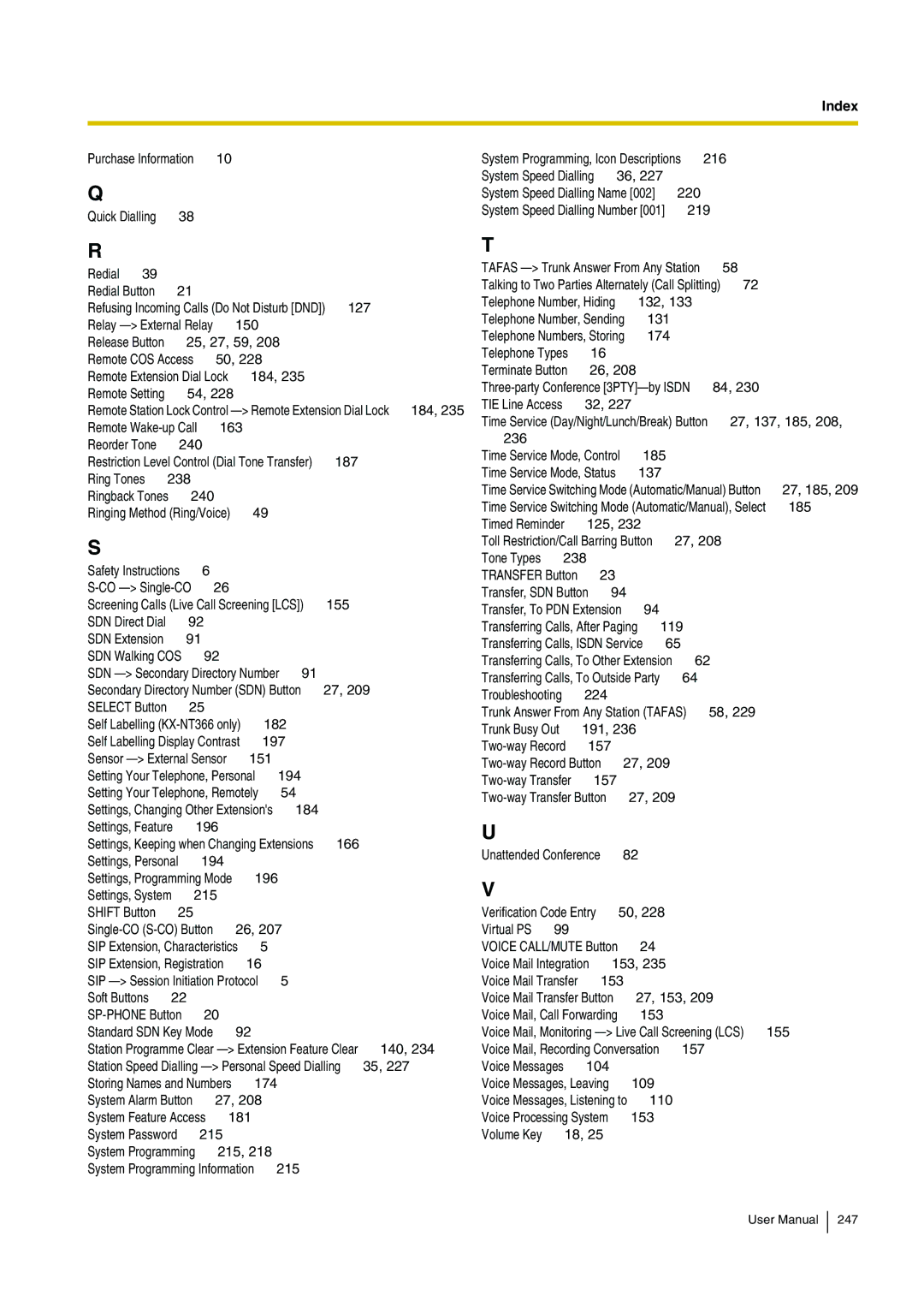 Panasonic KX-TDE200, KX-TDE100 user manual Quick Dialling Redial 