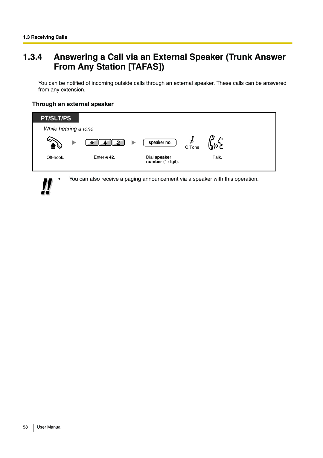 Panasonic KX-TDE100, KX-TDE200 user manual Through an external speaker, Speaker no, Dial speaker 