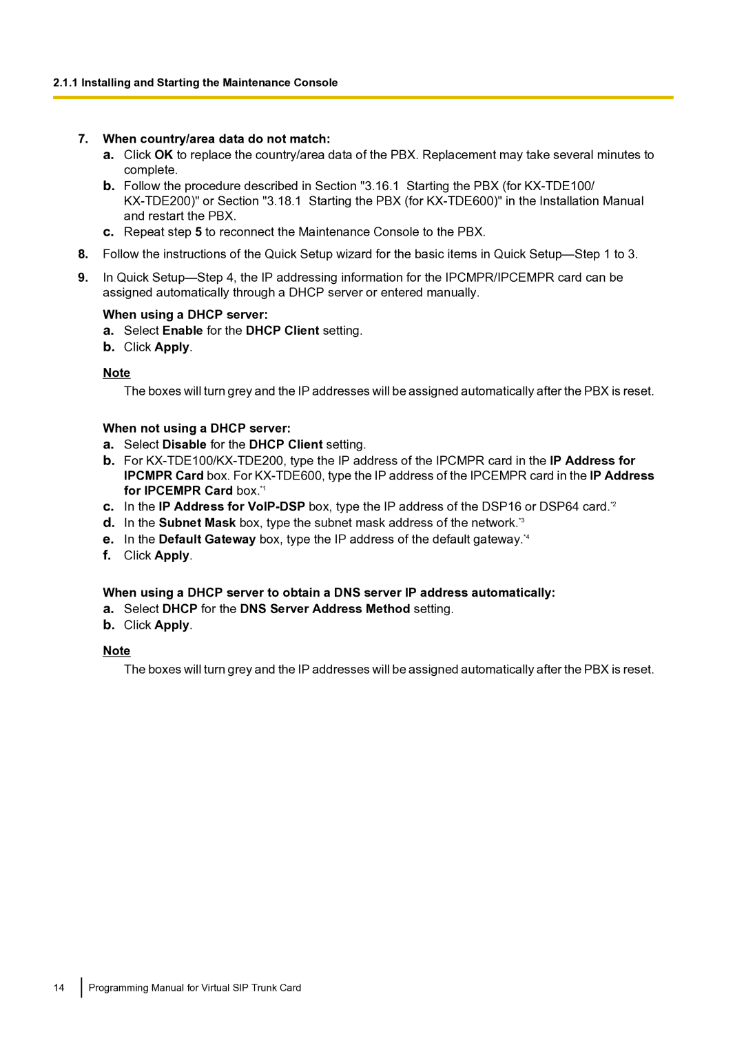 Panasonic KX-TDE100 manual When country/area data do not match 