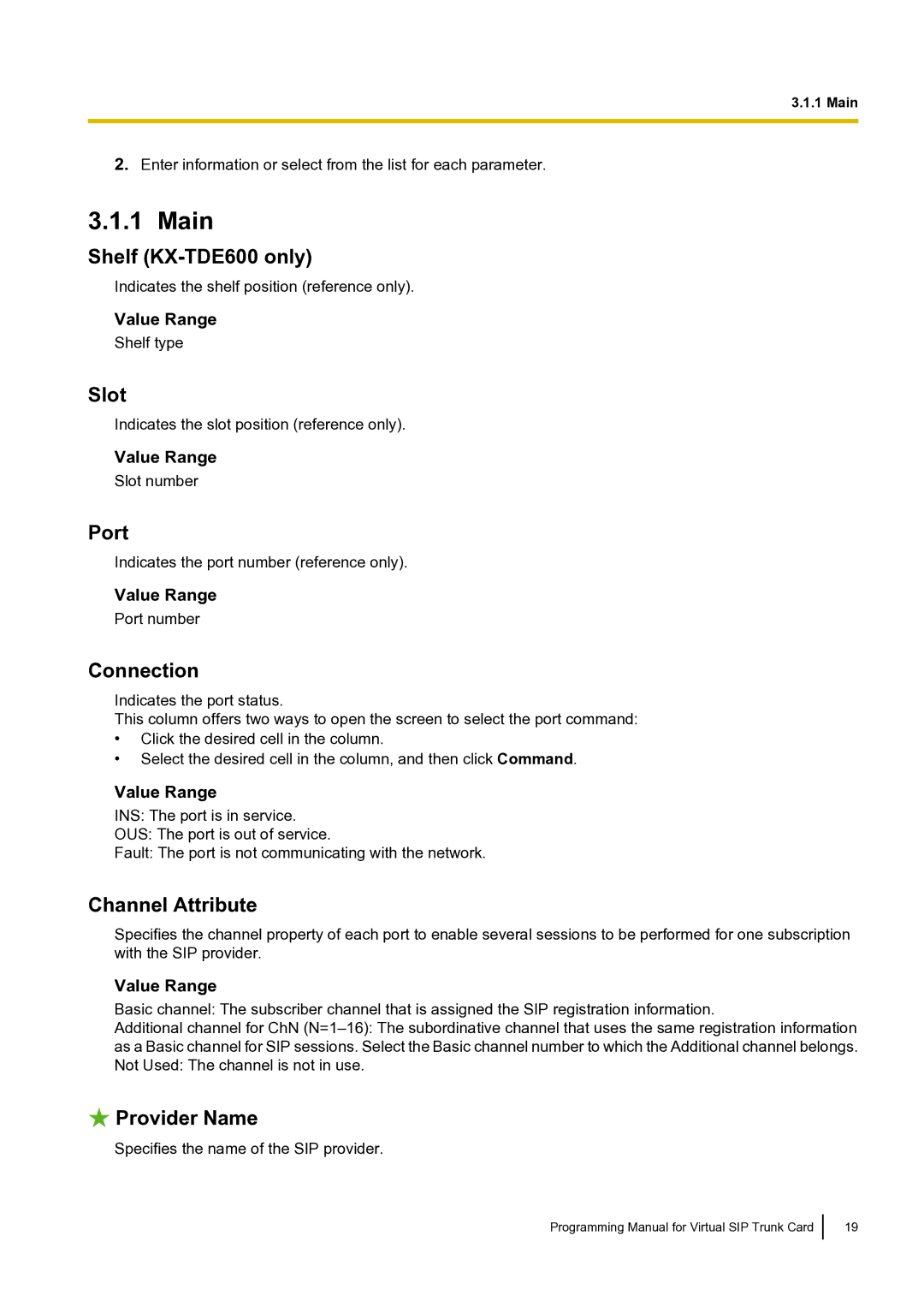 Panasonic KX-TDE100 manual Main 