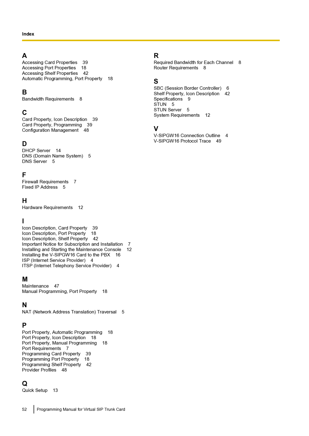 Panasonic KX-TDE100 manual Index 