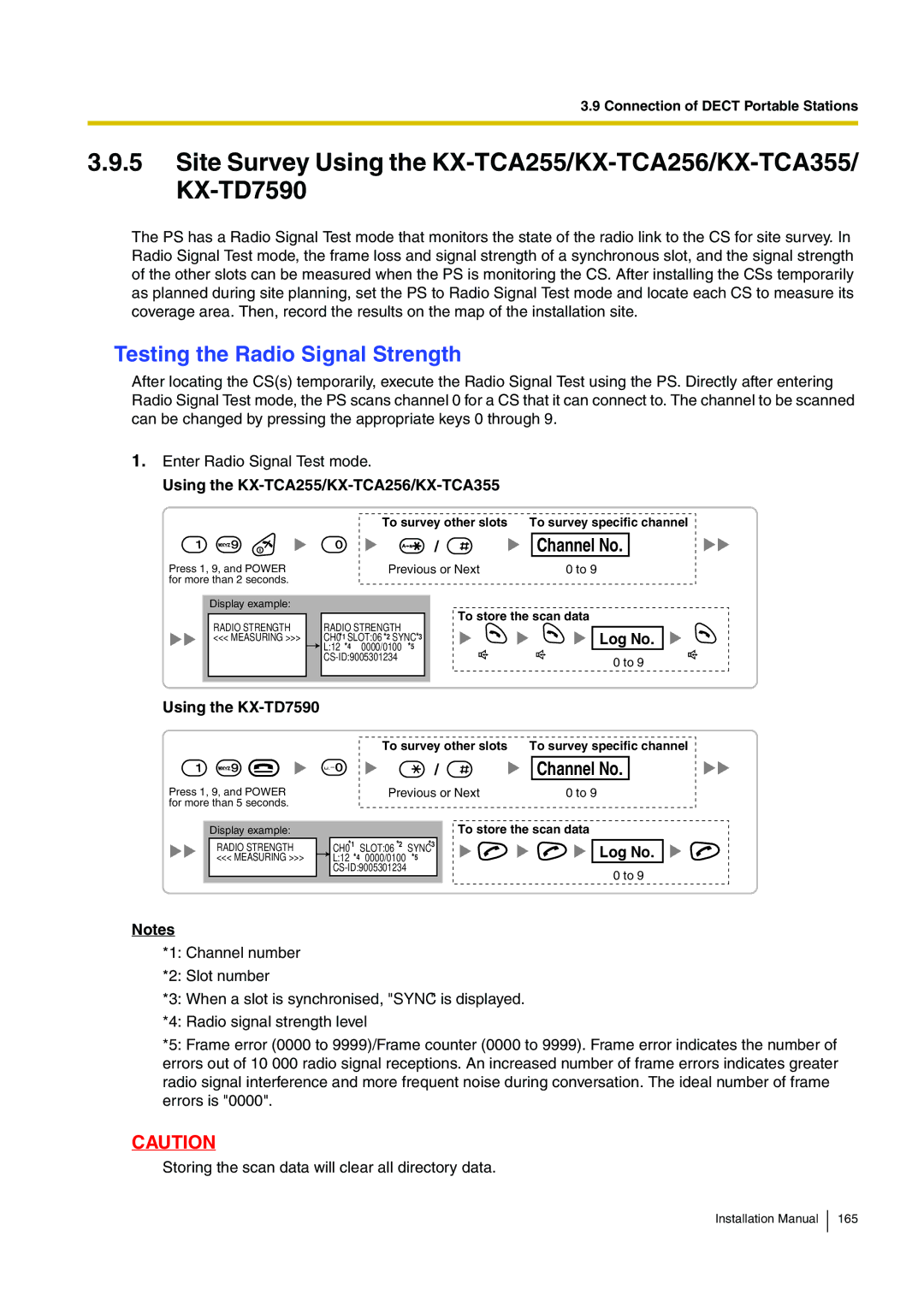 Panasonic KX-TDE100 installation manual Testing the Radio Signal Strength, To survey other slots 