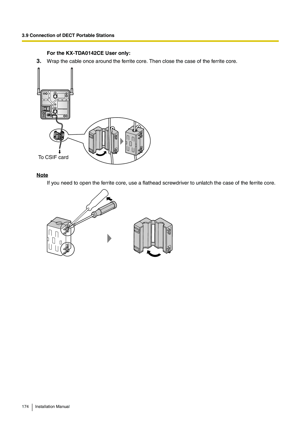 Panasonic KX-TDE100 installation manual For the KX-TDA0142CE User only 