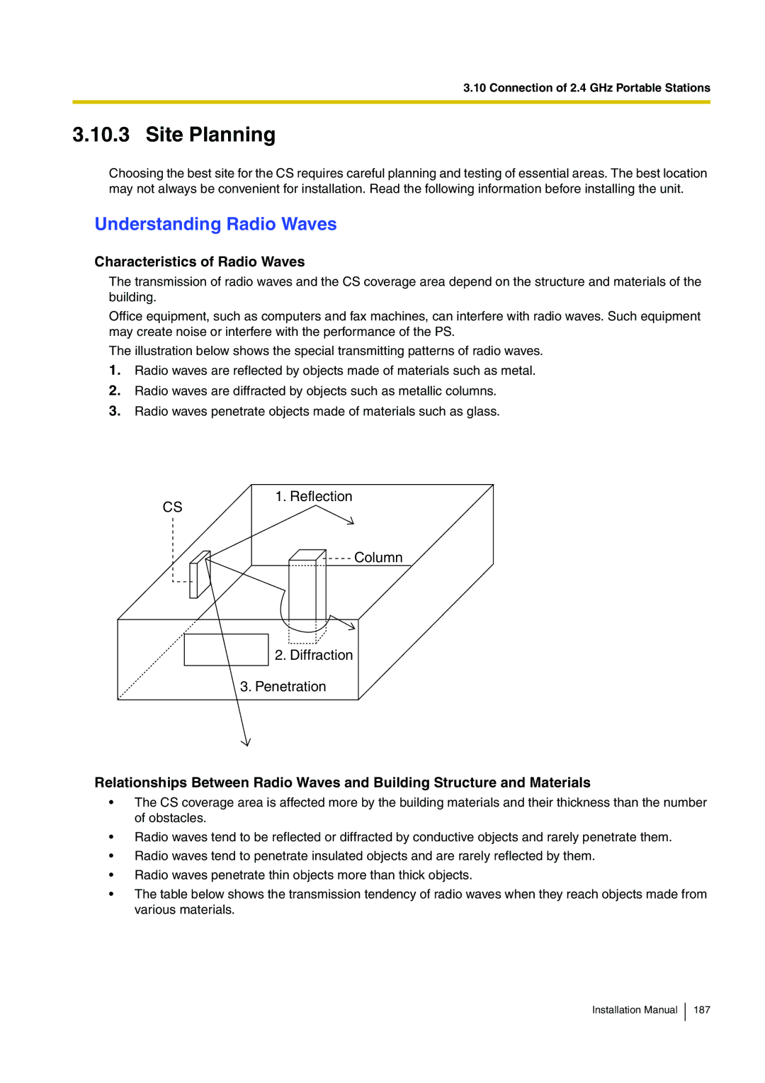 Panasonic KX-TDE100 installation manual Site Planning 