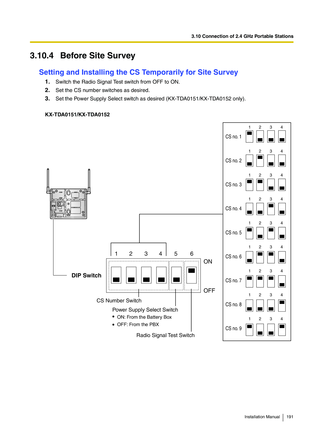 Panasonic KX-TDE100 installation manual Before Site Survey, KX-TDA0151/KX-TDA0152 