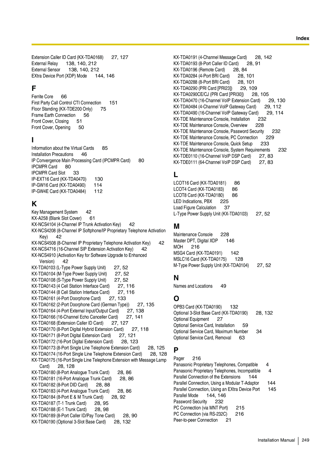 Panasonic KX-TDE100 installation manual Moh 