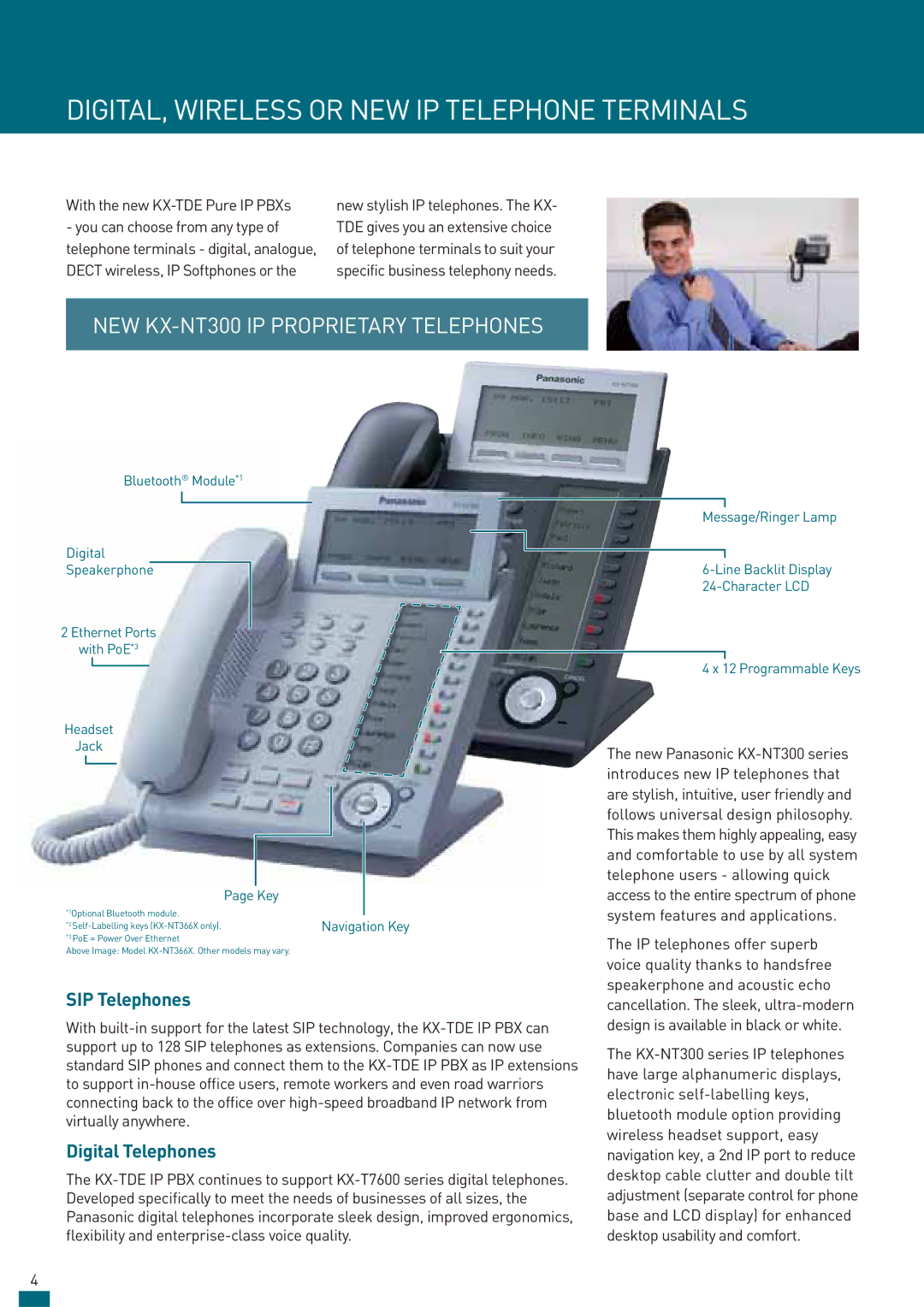 Panasonic KX-TDE200AL manual DIGITAL, Wireless or NEW IP Telephone Terminals, With the new KX-TDE Pure IP PBXs 