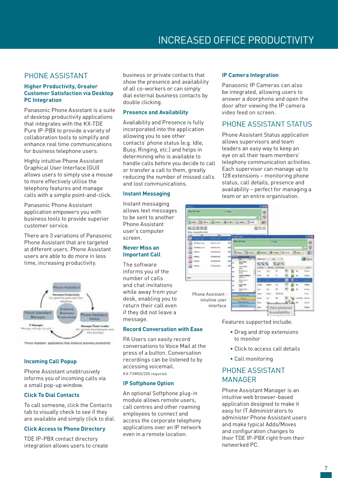 Panasonic KX-TDE200AL manual Increased Office Productivity 