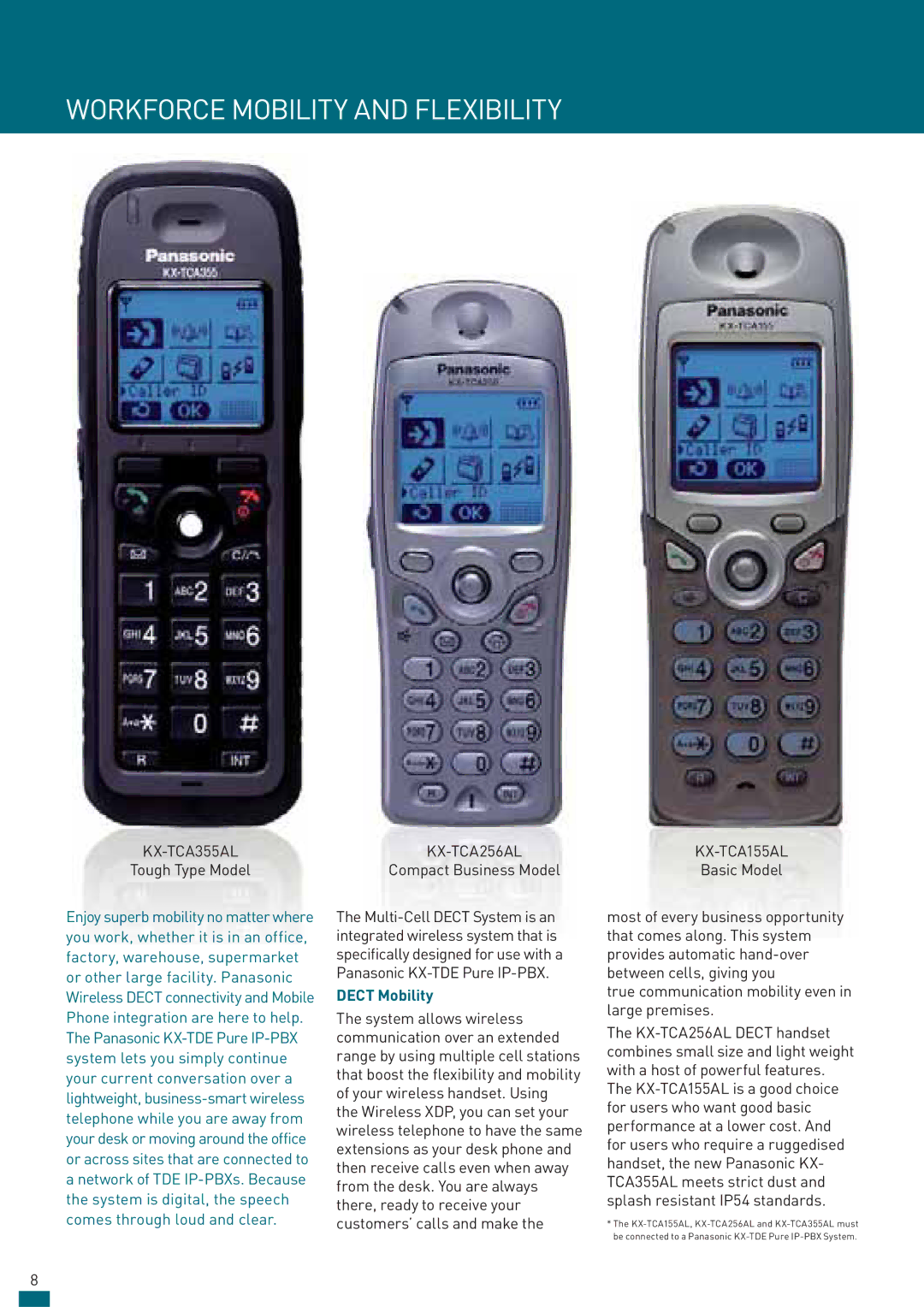 Panasonic KX-TDE200AL manual Workforce Mobility and Flexibility, Dect Mobility 