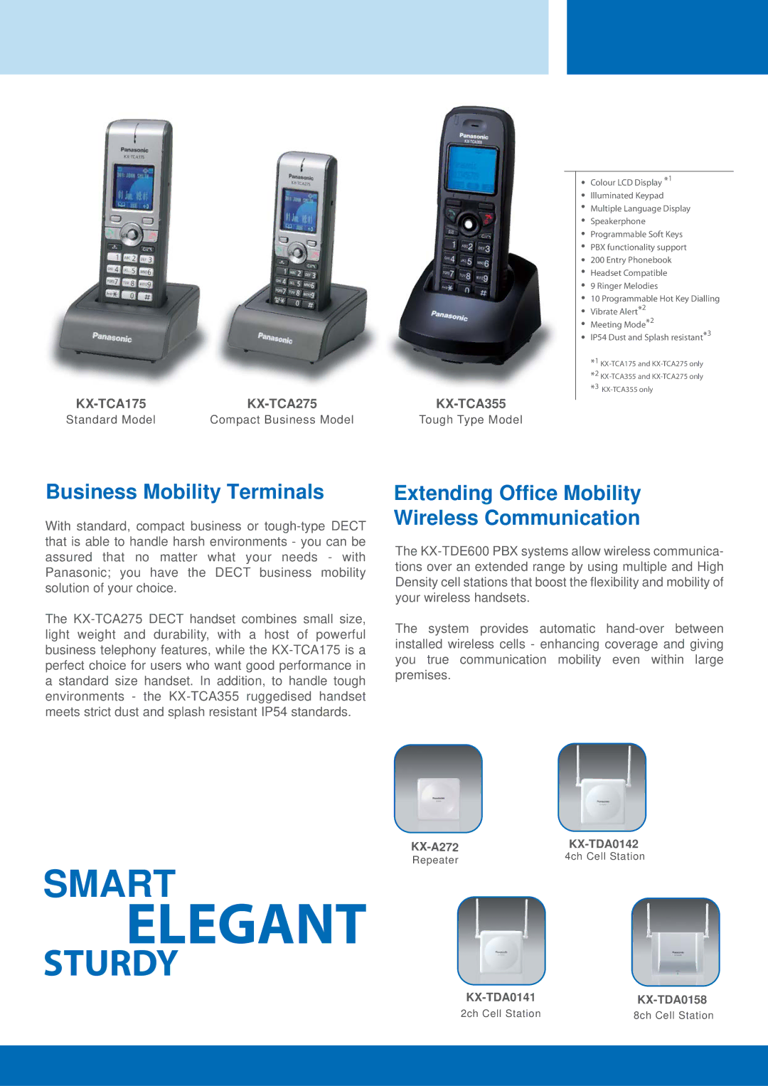 Panasonic KX-TDE600 PURE IP PBX manual Business Mobility Terminals, Extending Office Mobility Wireless Communication 