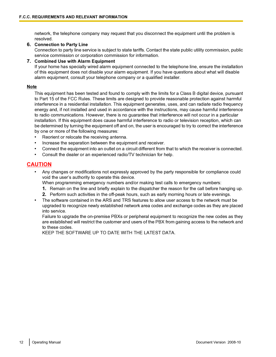 Panasonic KX-TDE600 manual Connection to Party Line, Combined Use with Alarm Equipment 