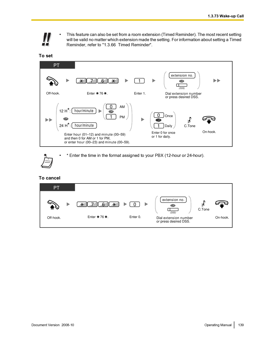 Panasonic KX-TDE600 manual 24 H* hour/minute, Dial extension number 