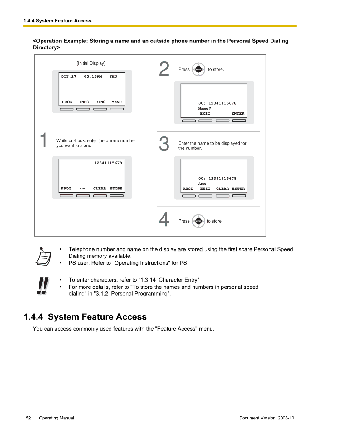 Panasonic KX-TDE600 manual System Feature Access 