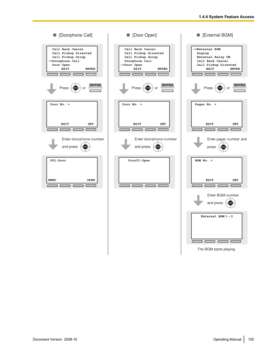 Panasonic KX-TDE600 manual Enter doorphone number, Enter pager number 