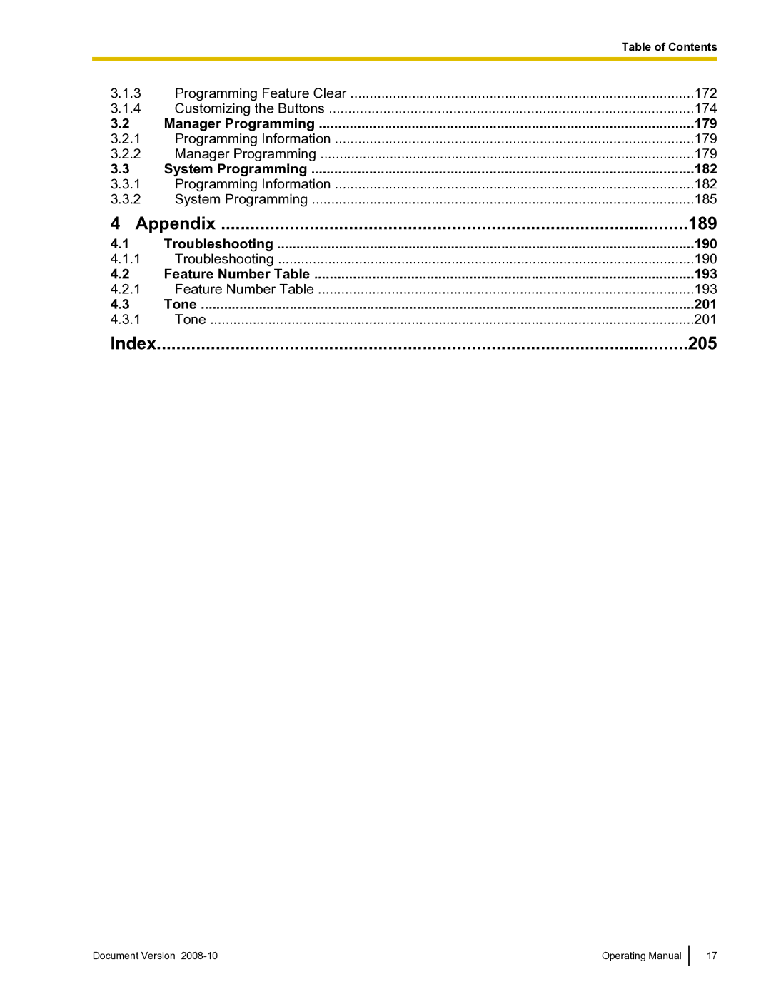 Panasonic KX-TDE600 manual 179, 182, 190, 193, 201 