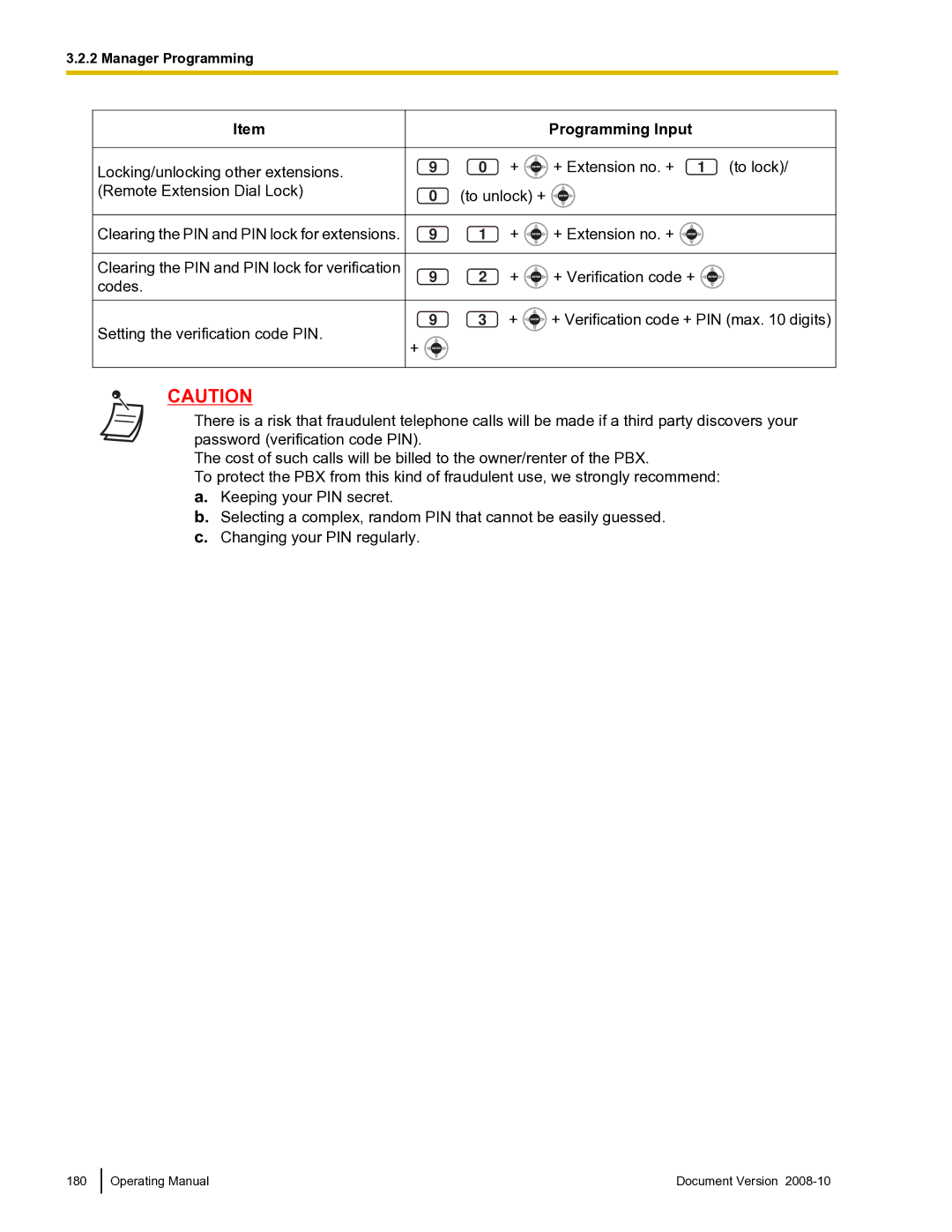 Panasonic KX-TDE600 manual + Extension no. + 1 to lock 