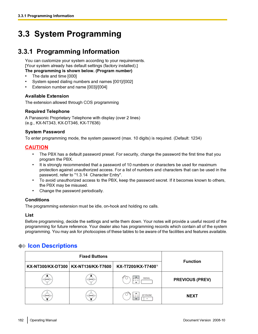 Panasonic KX-TDE600 manual System Password, List, Programming is shown below. Program number, Function 