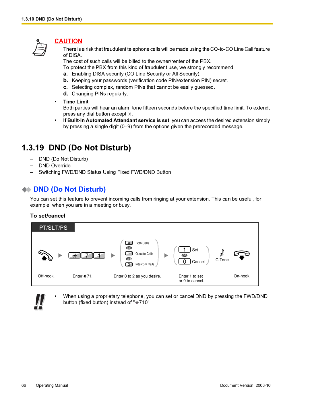 Panasonic KX-TDE600 manual DND Do Not Disturb 