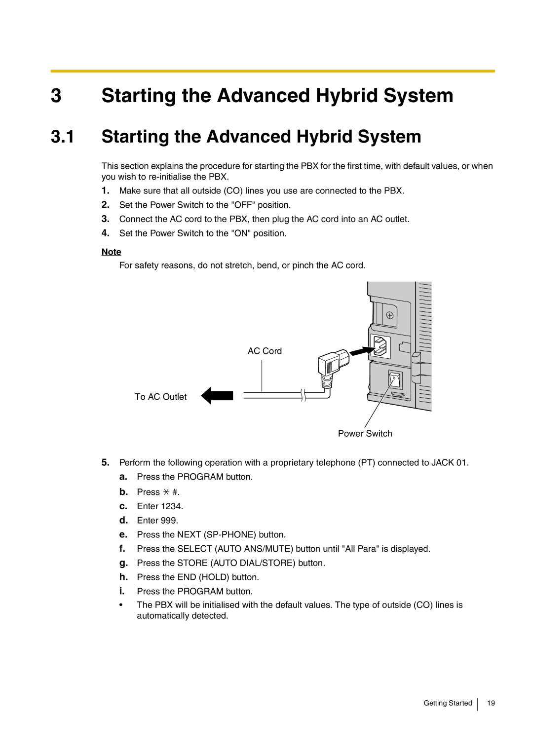 Panasonic KX-TEB308, kx-tea308 manual Starting the Advanced Hybrid System 