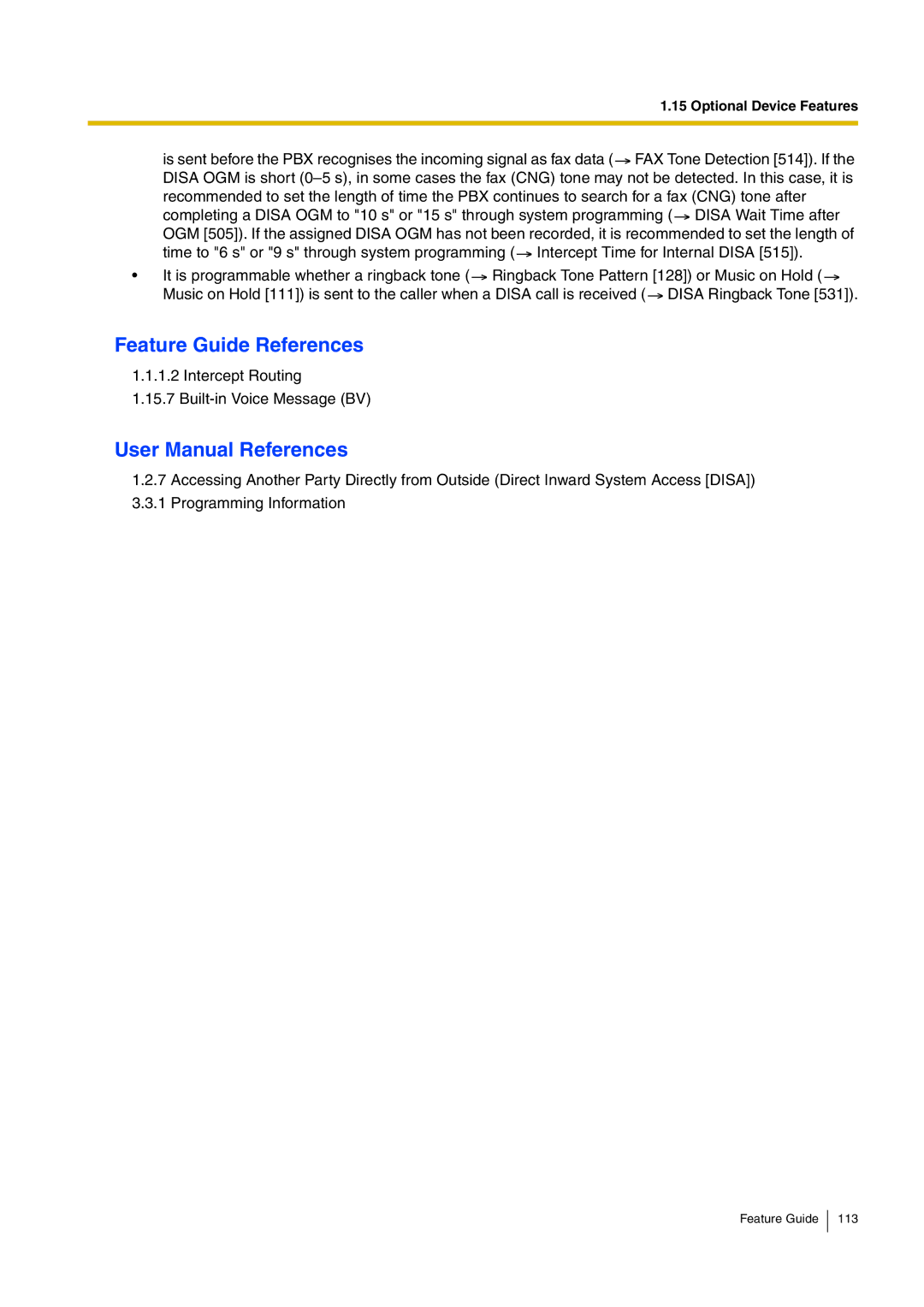 Panasonic kx-tea308 manual Feature Guide References 