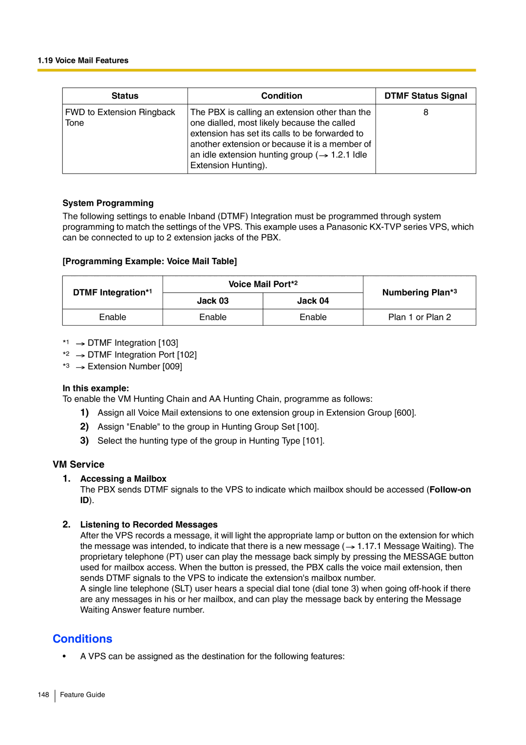 Panasonic kx-tea308 manual Status Condition Dtmf Status Signal, System Programming 