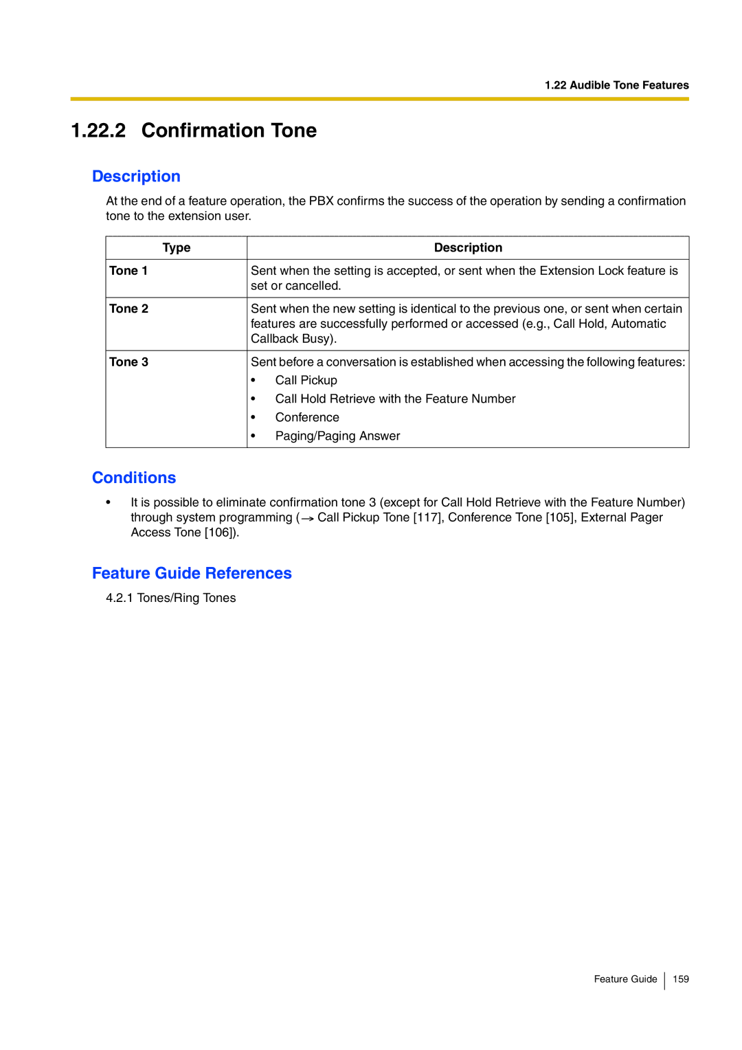 Panasonic kx-tea308 manual Confirmation Tone 