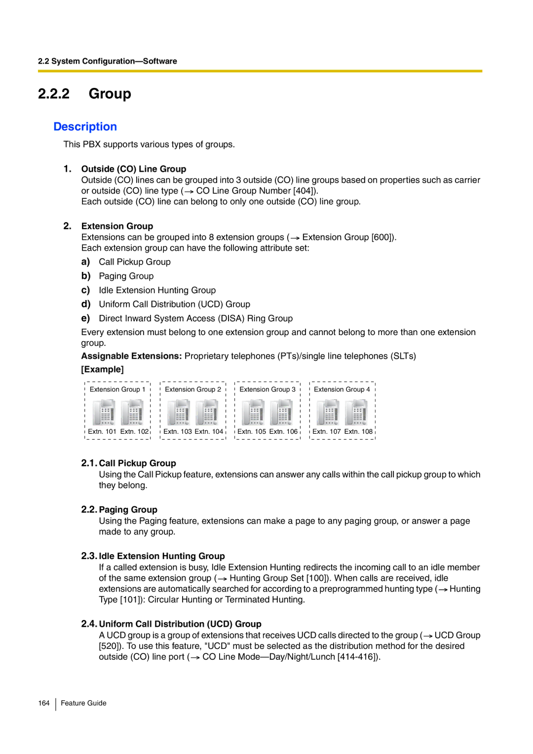 Panasonic kx-tea308 Call Pickup Group, Paging Group, Idle Extension Hunting Group, Uniform Call Distribution UCD Group 