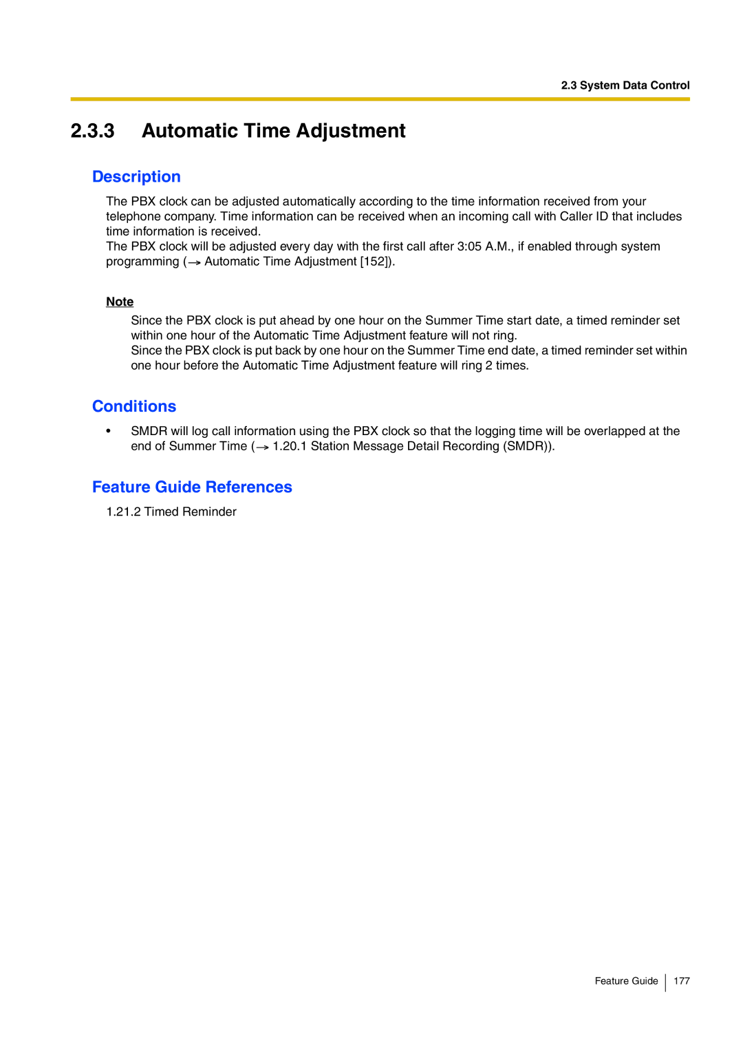 Panasonic kx-tea308 manual Automatic Time Adjustment 