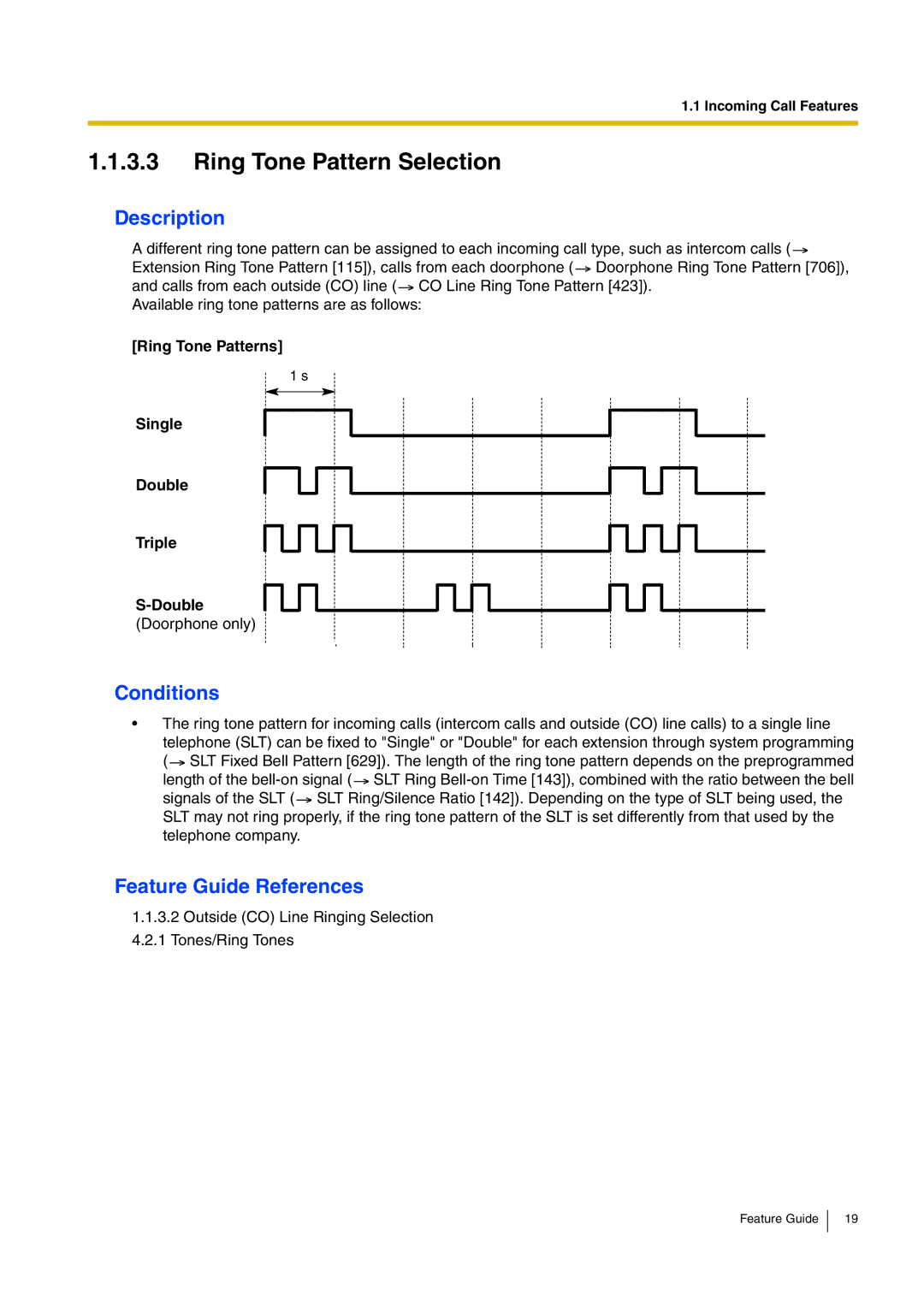 Panasonic kx-tea308 manual Ring Tone Pattern Selection 