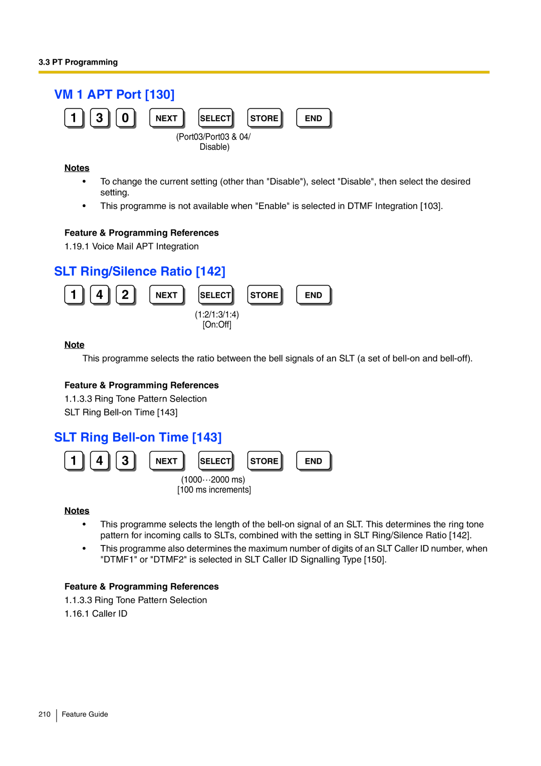 Panasonic kx-tea308 manual VM 1 APT Port, SLT Ring/Silence Ratio, SLT Ring Bell-on Time 