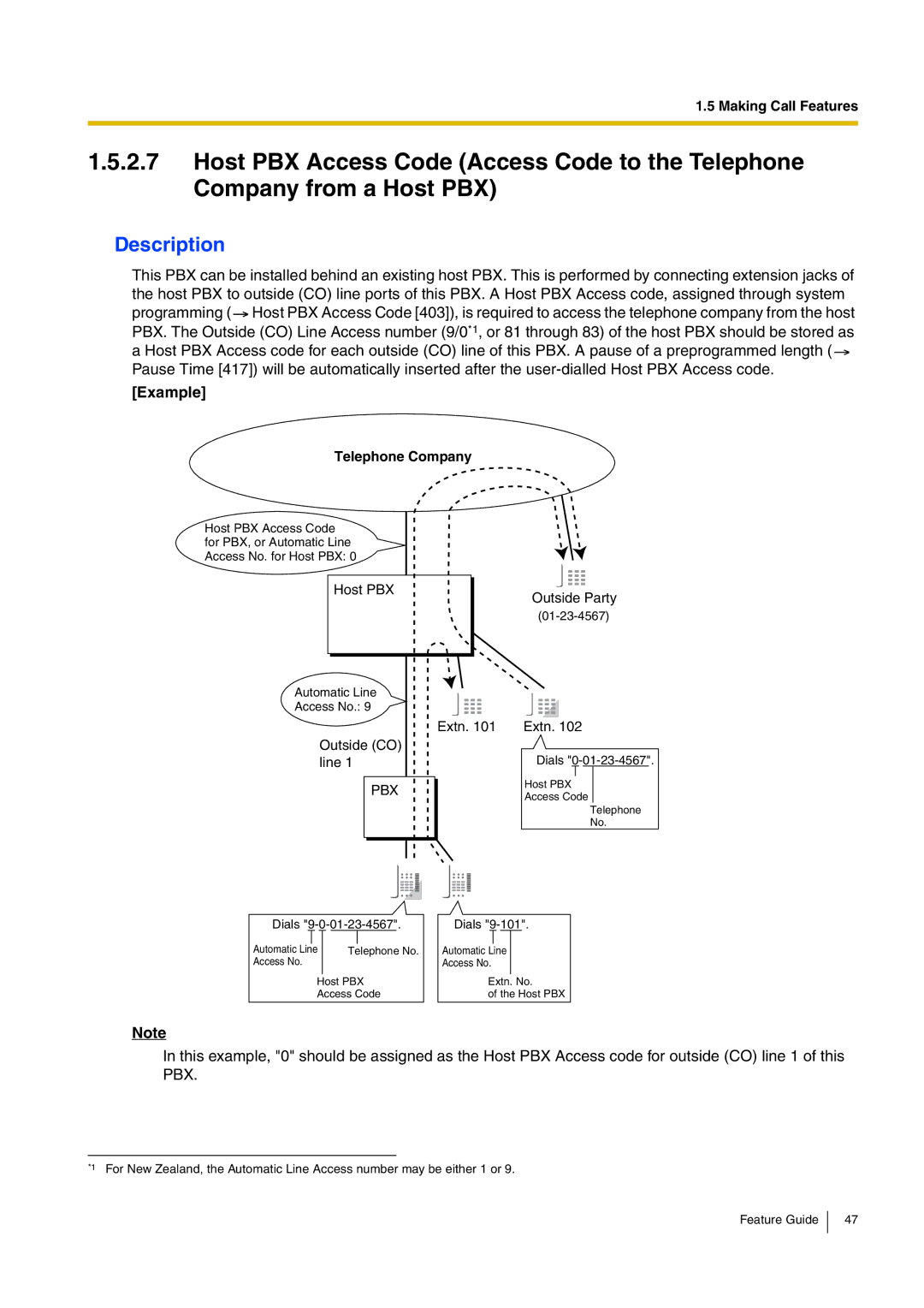 Panasonic kx-tea308 manual Example, Telephone Company 