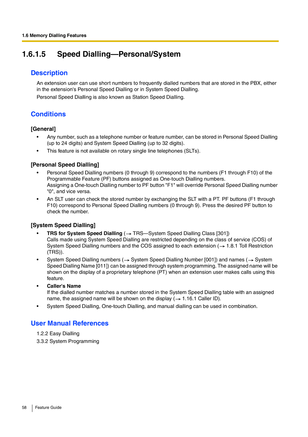 Panasonic kx-tea308 manual Speed Dialling-Personal/System, Personal Speed Dialling, System Speed Dialling, Callers Name 