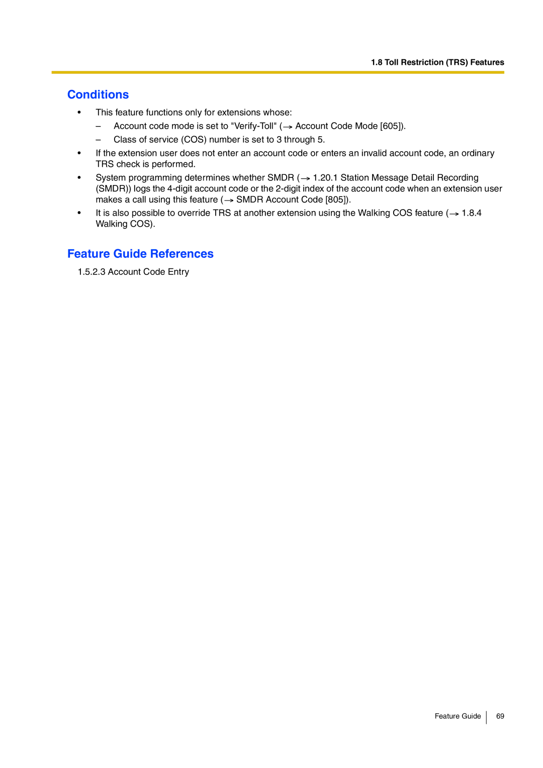 Panasonic kx-tea308 manual Account Code Entry 