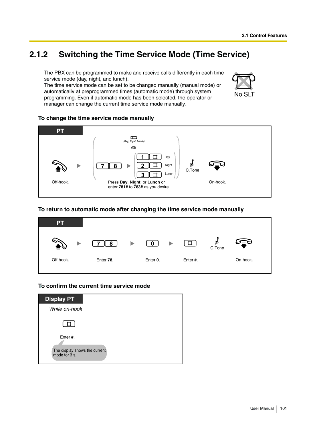 Panasonic KX-TEB308 user manual Switching the Time Service Mode Time Service, To change the time service mode manually 