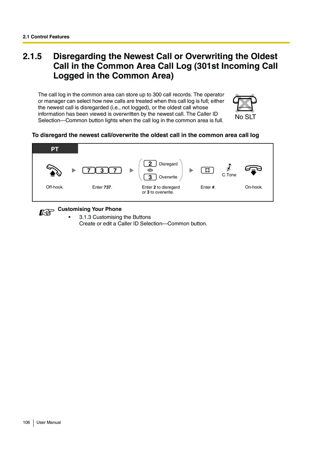 Panasonic KX-TEB308 user manual Enter Enter 2 to disregard Enter # 