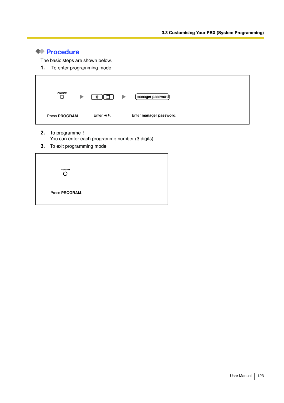 Panasonic KX-TEB308 user manual Procedure 