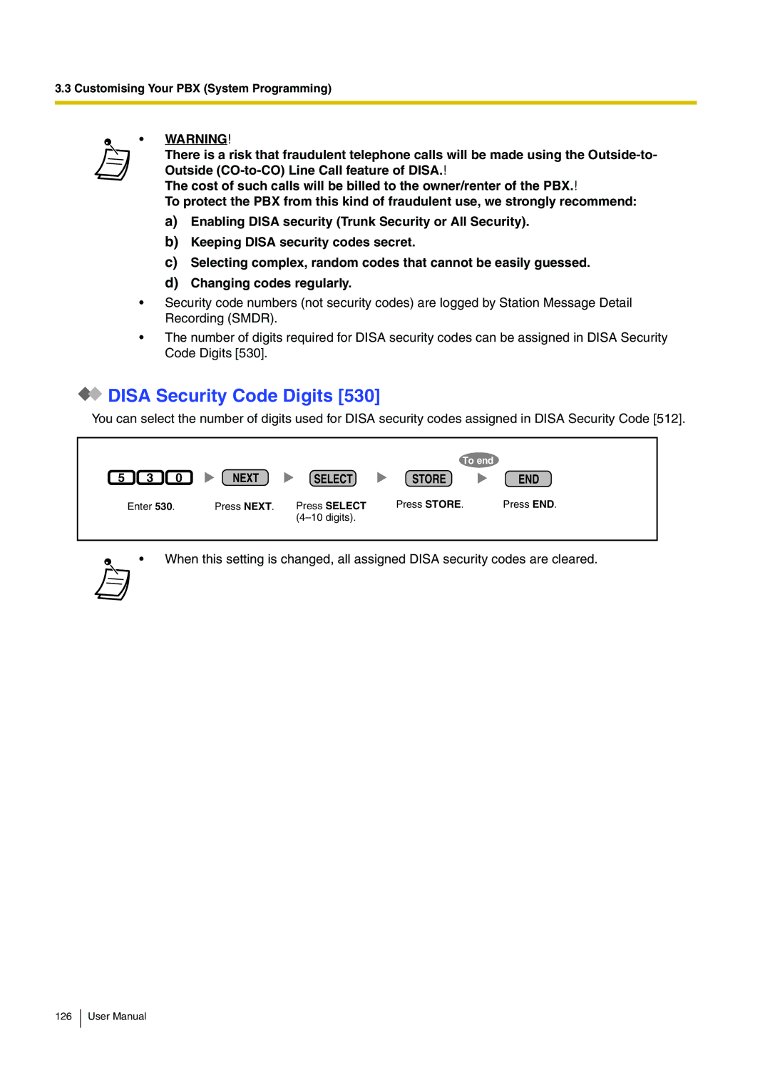 Panasonic KX-TEB308 user manual Disa Security Code Digits 