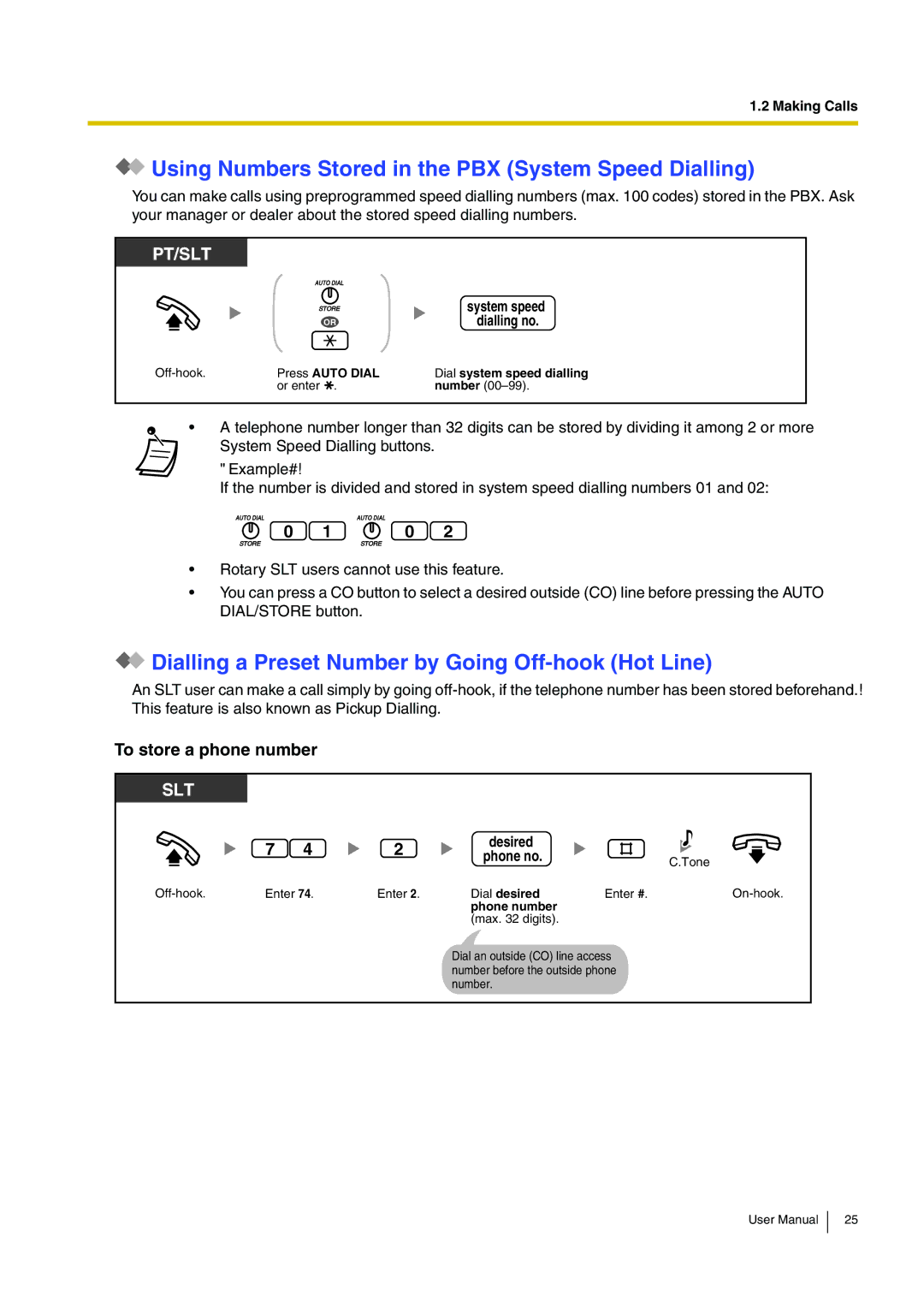 Panasonic KX-TEB308 user manual Using Numbers Stored in the PBX System Speed Dialling 