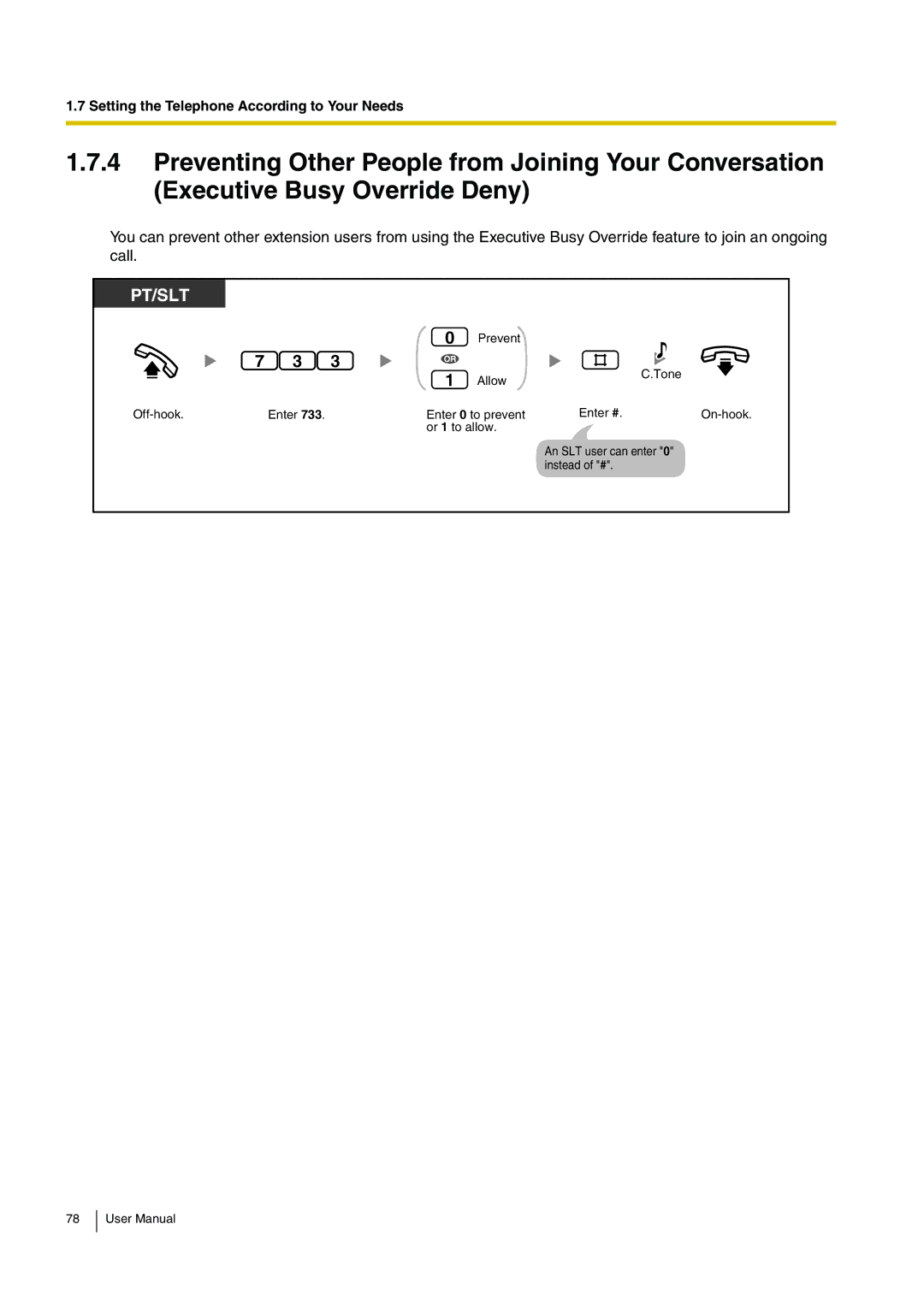 Panasonic KX-TEB308 user manual Prevent Allow Tone 