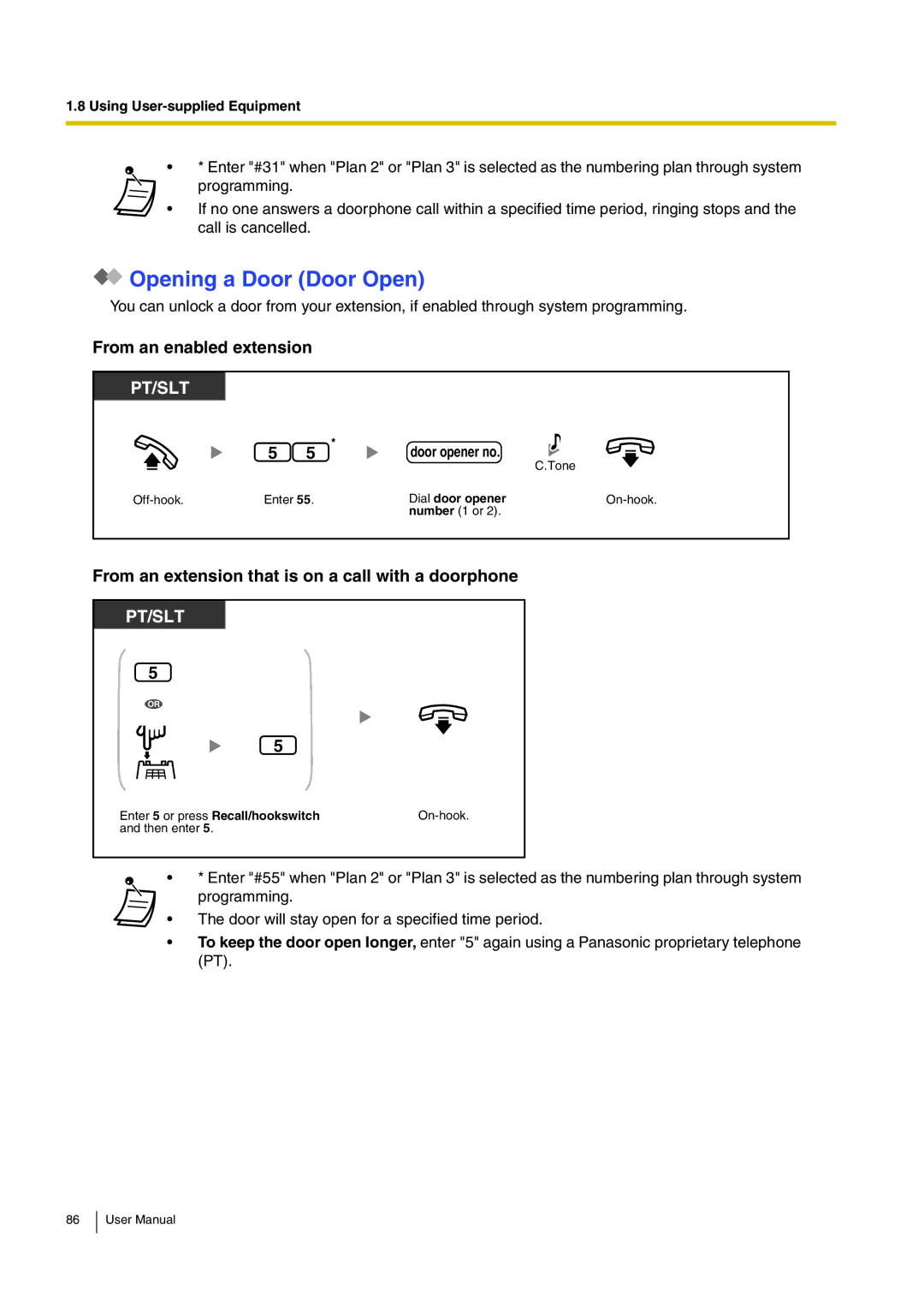 Panasonic KX-TEB308 user manual Opening a Door Door Open, From an enabled extension, Door opener no 