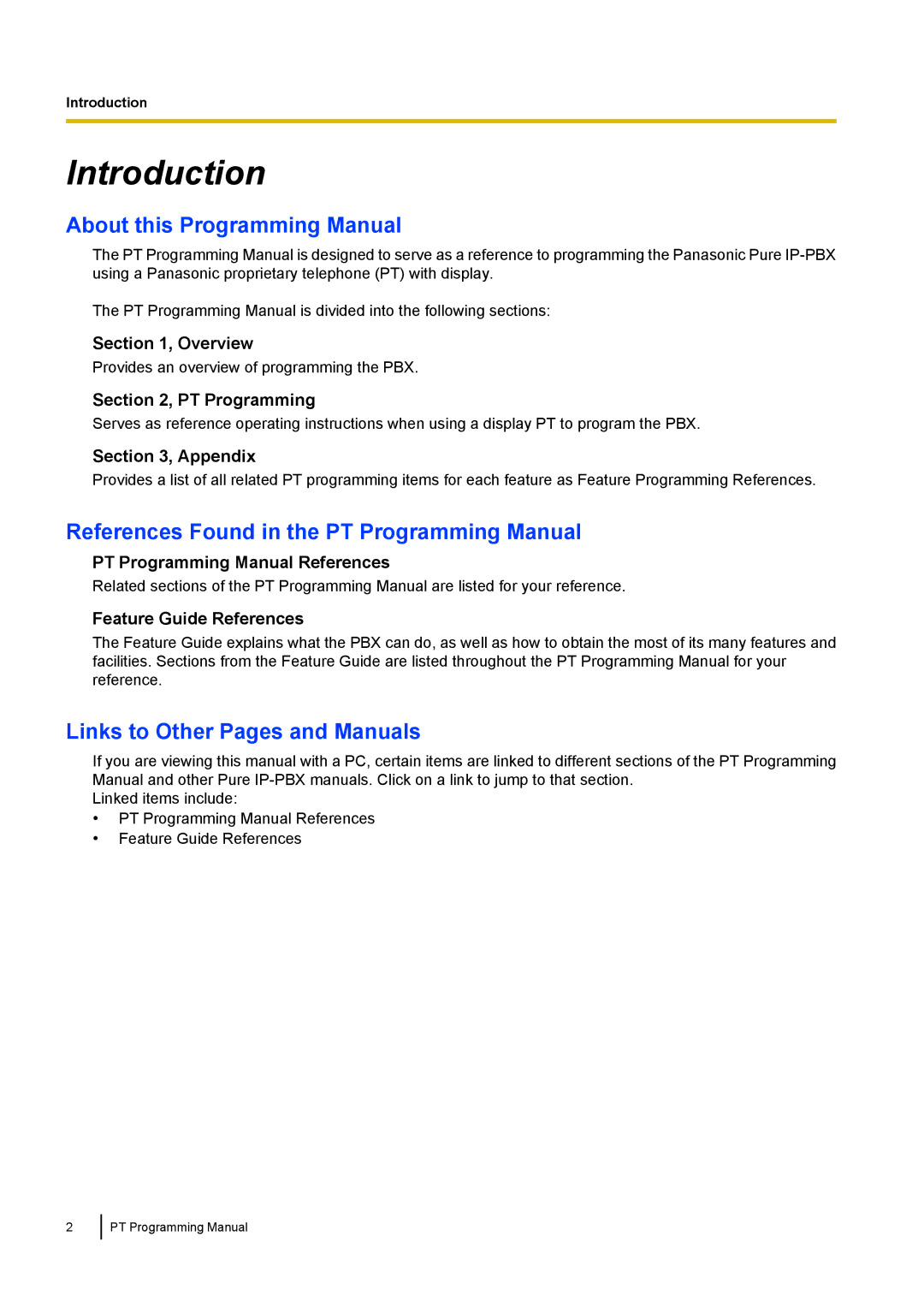 Panasonic KX-TED100 manual About this Programming Manual, References Found in the PT Programming Manual 